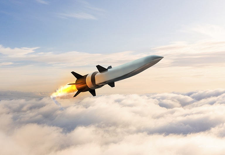 Composite Hypersonics rendering of missille inflight