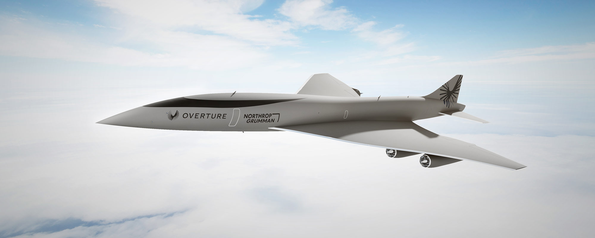 supersonic aircraft above the clouds