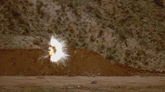 Picture of a drone falling from the sky