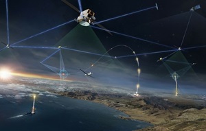 rendering of several satillites in orbit