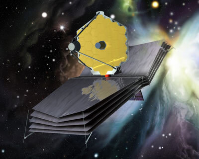 Early artist impression of the Webb Telescope sunshield