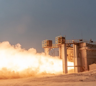 rocket motor being tested