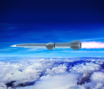 rendering of missile inflight