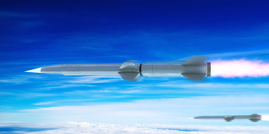 rendering of missile inflight