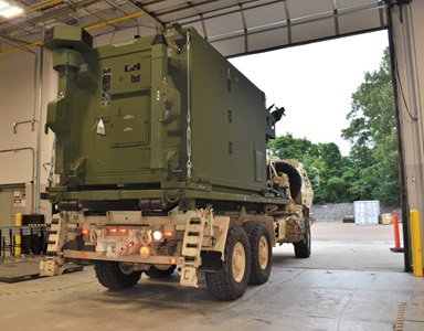 back side view of a large military vehicle