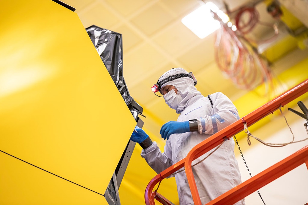 Engineer working on the Webb Telescope