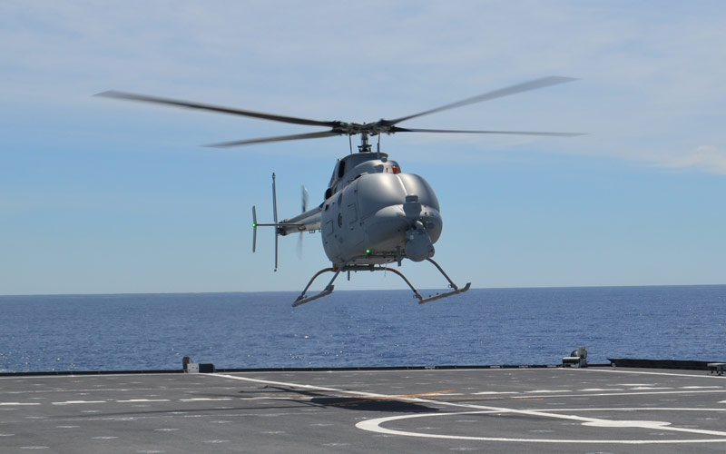 Helicopter landing on ship