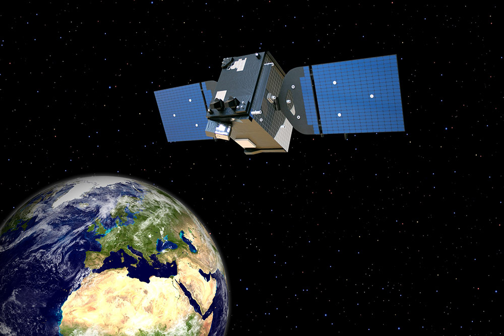 NGC in Japan – Space Domain Awareness satellite above earth in space