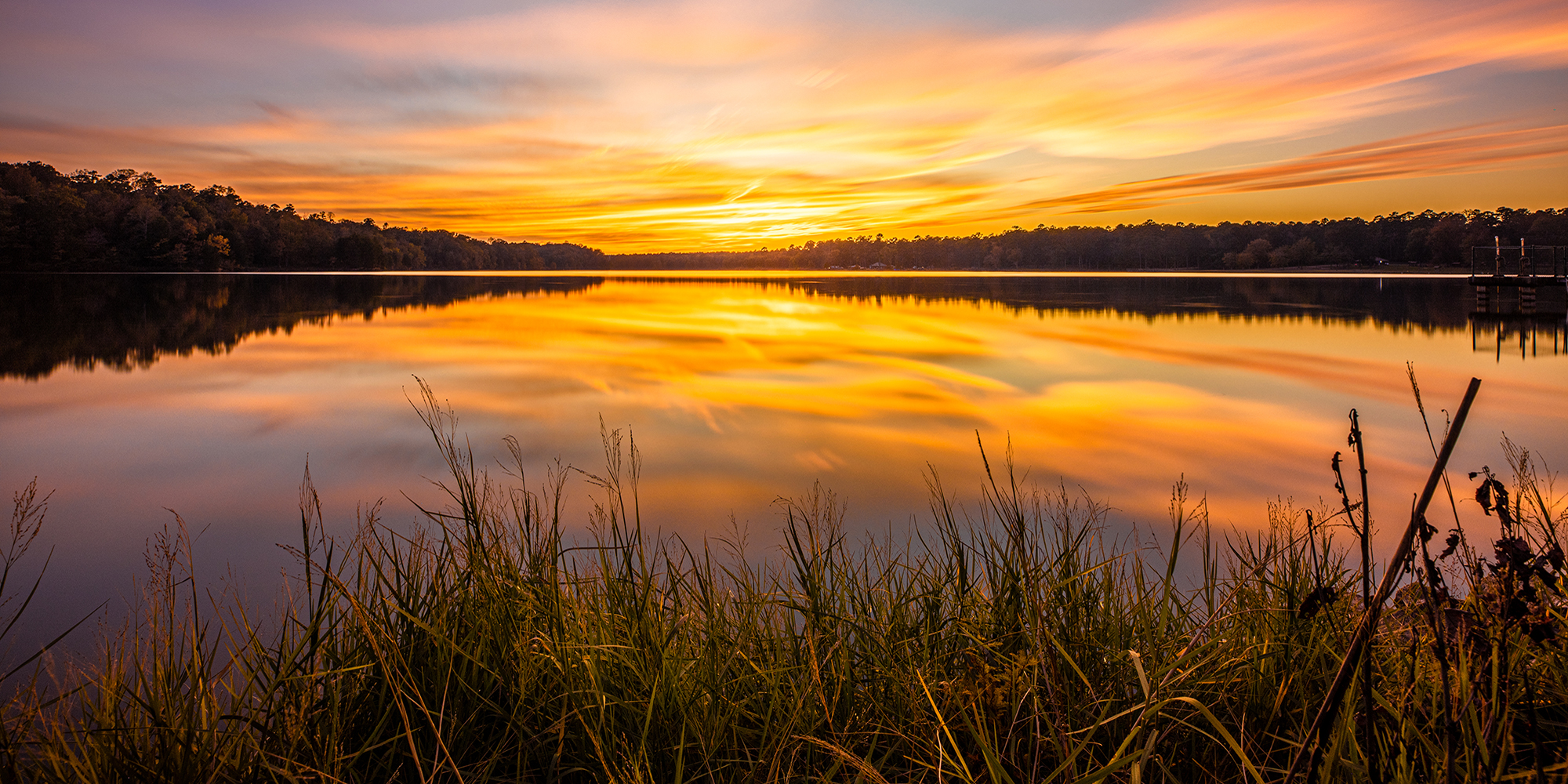 Lake at sunset near Iuka, MS