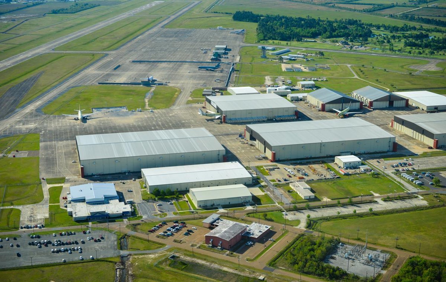 Aerial shot of buildings