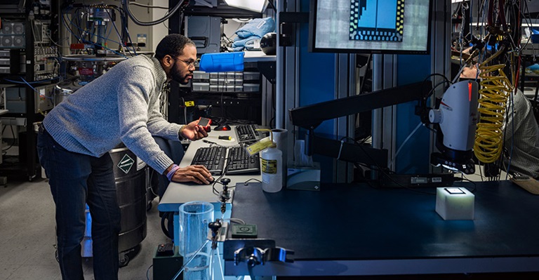 male working in a testing lab