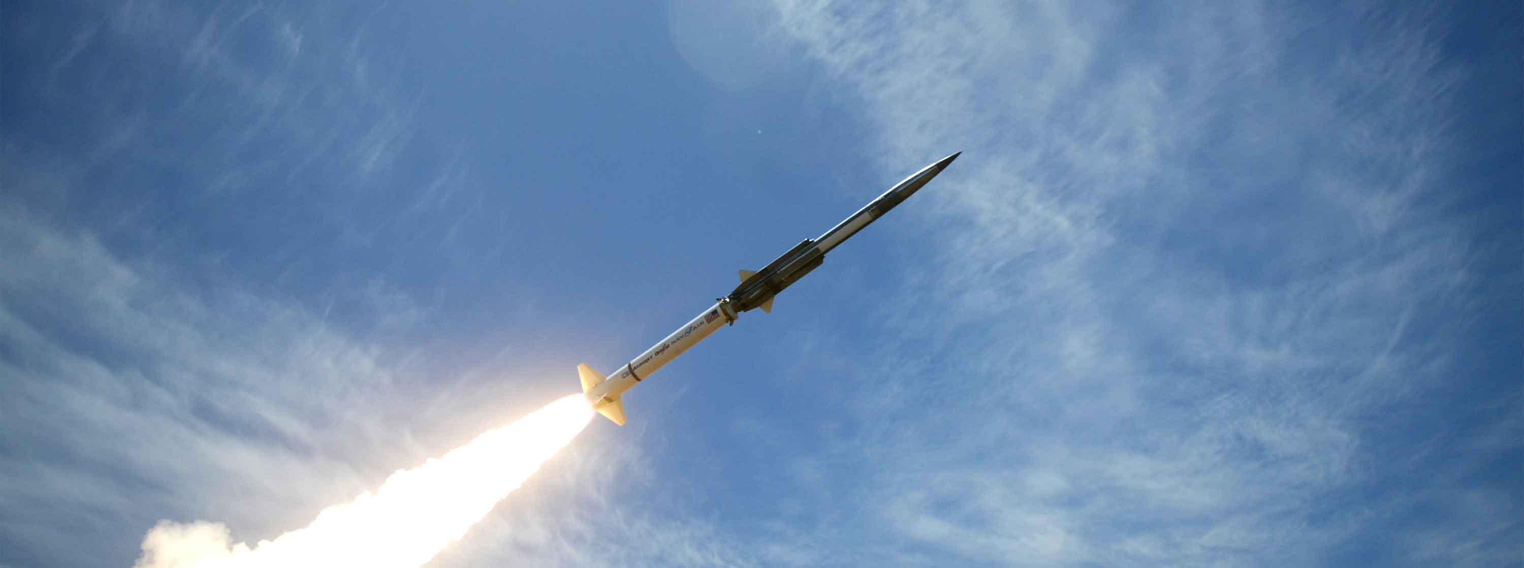 A missile launches into the air