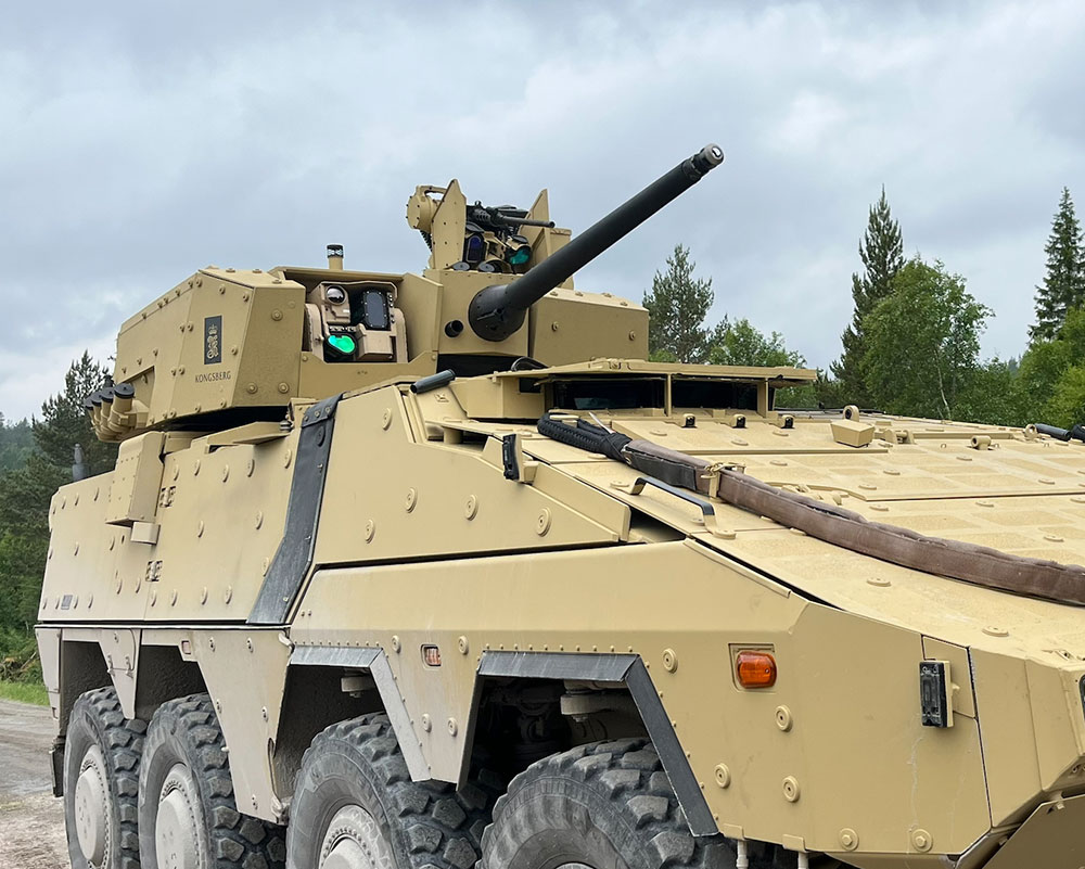 Bushmaster Chain Gun on military vehicle