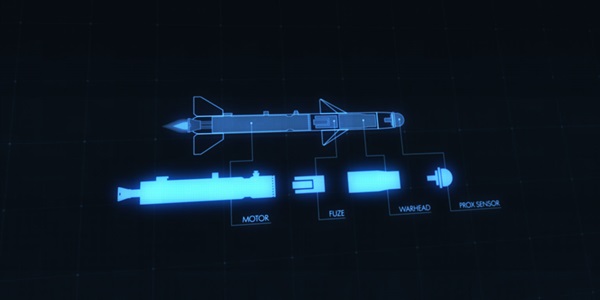 drawing of rocket motor fuze and warhead