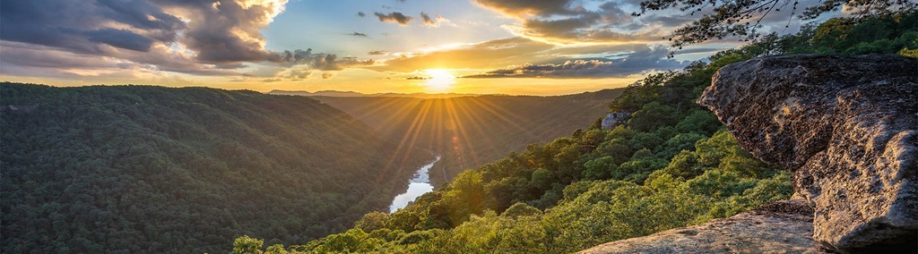 View of river at sunset