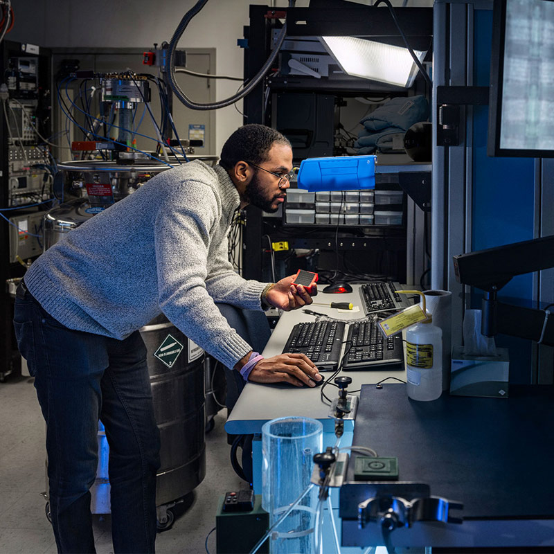 black man working in a lab