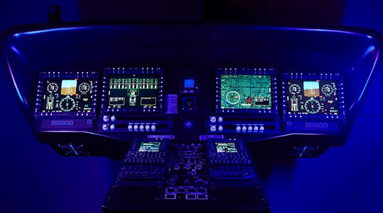 digital cockpit of blackhawk helicopter