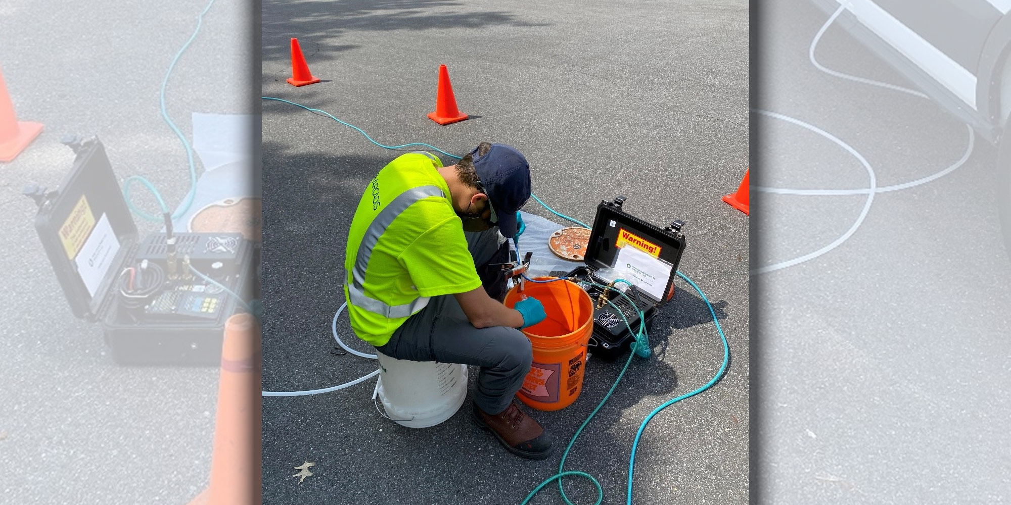 Northrop Grumman’s contractors collecting a routine groundwater sample on behalf of US Navy