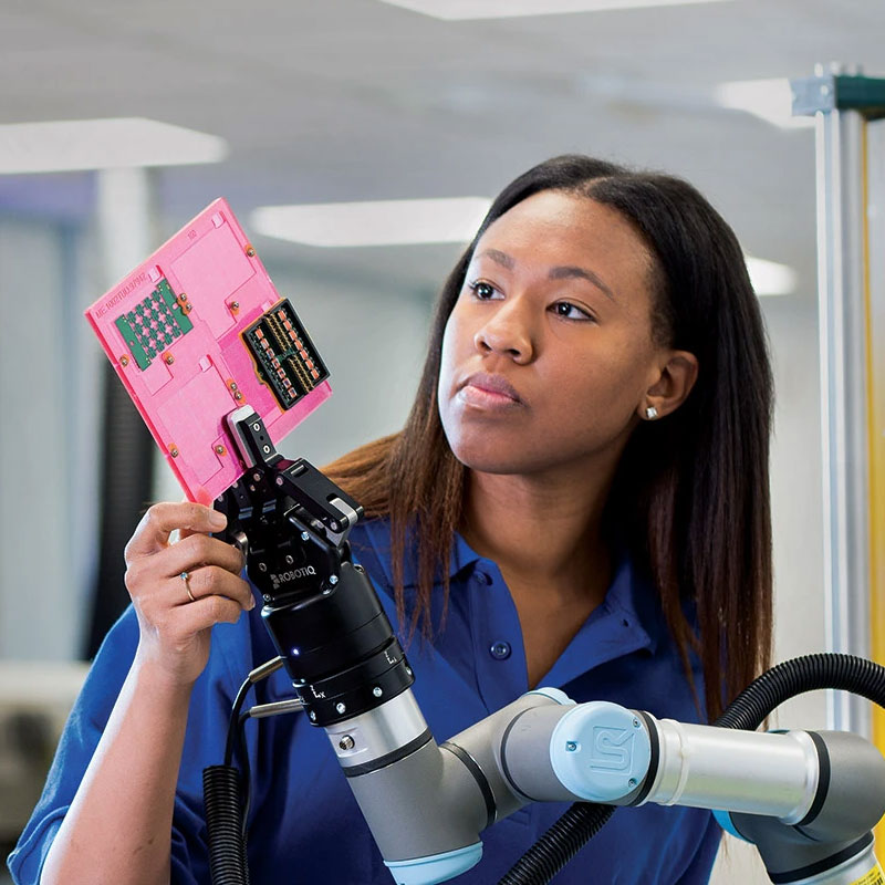 Employees social media resources black woman holding large disk