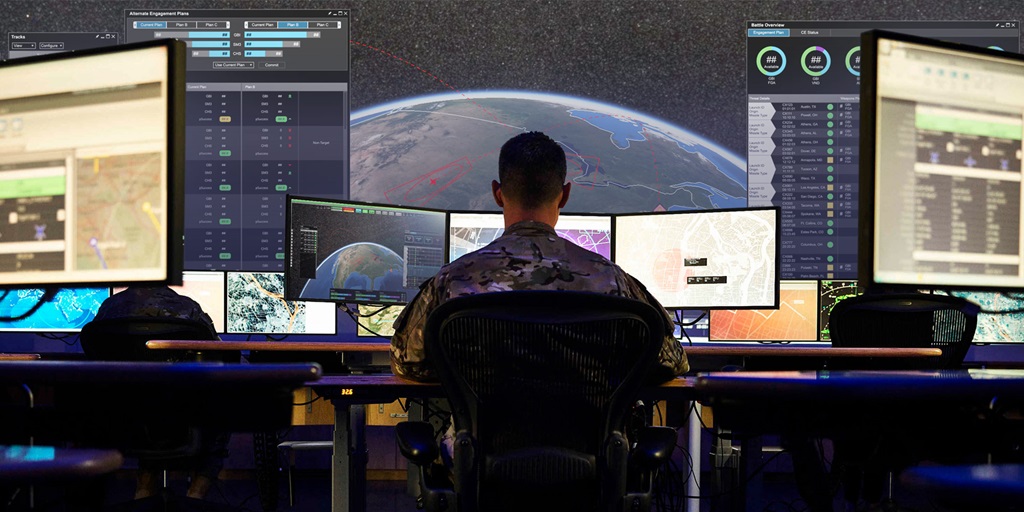 soldier working on computers tracking hypersonic missiles