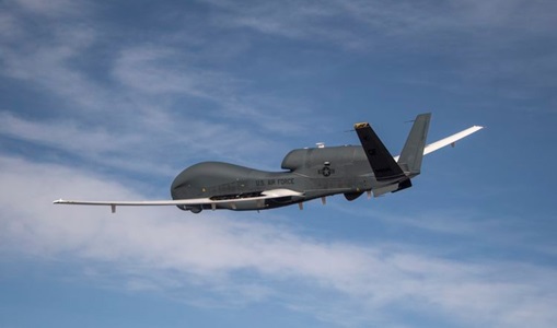 EQ-4B Global Hawk aircraft in sky