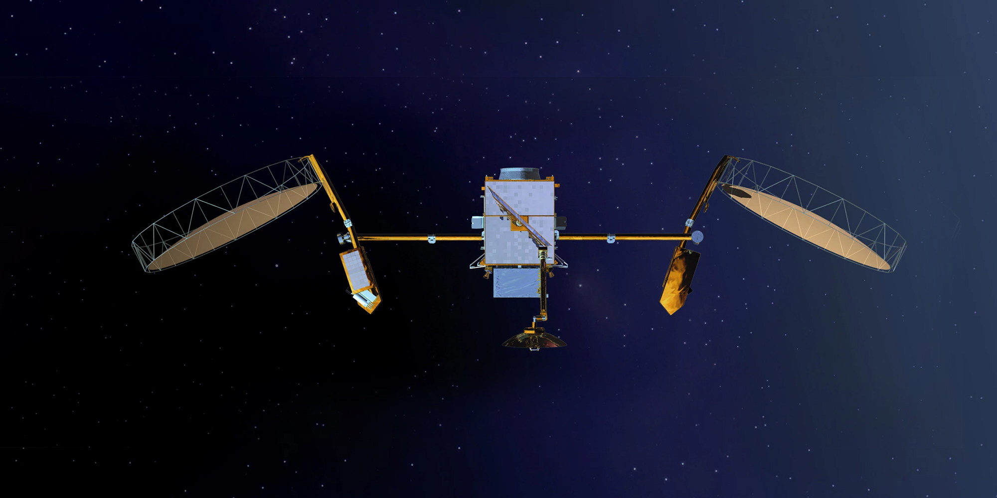 rendering of satellite in space