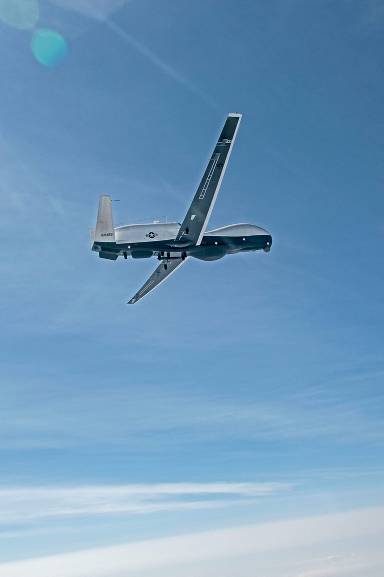 MQ-4C Triton Takes Flight with Multi-Intelligence Upgrade A Triton aircraft in flight