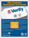 Photo of an E-Verify participation poster 