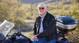 white male on motorcycle