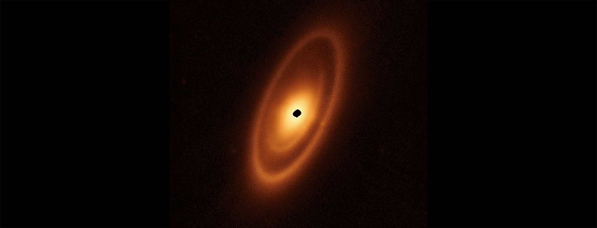 Planet in ring of space dust