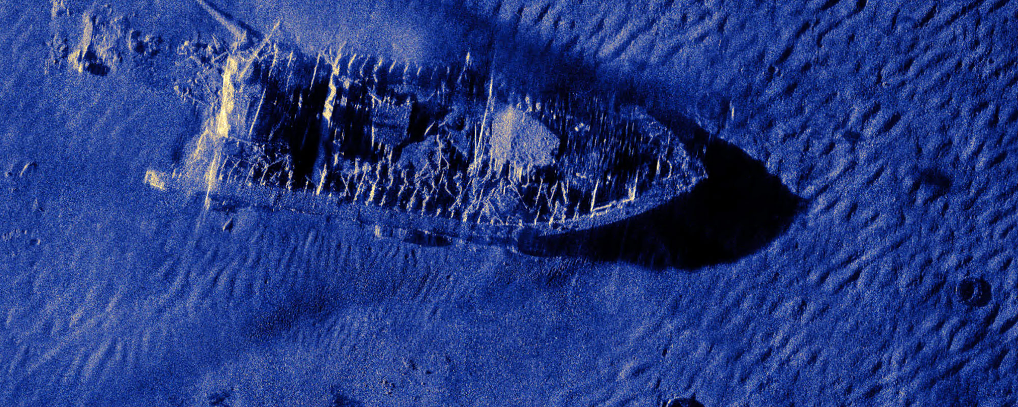 shipwreck at bottom of the sea