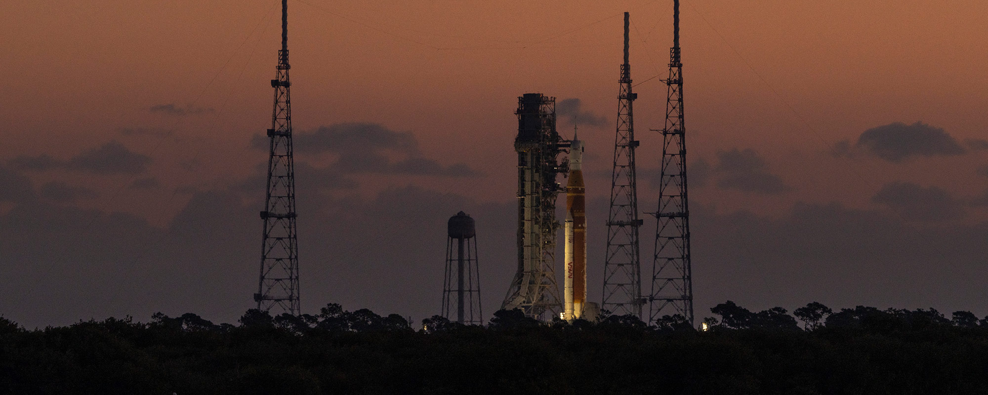 Artemis II rocket on launch pad