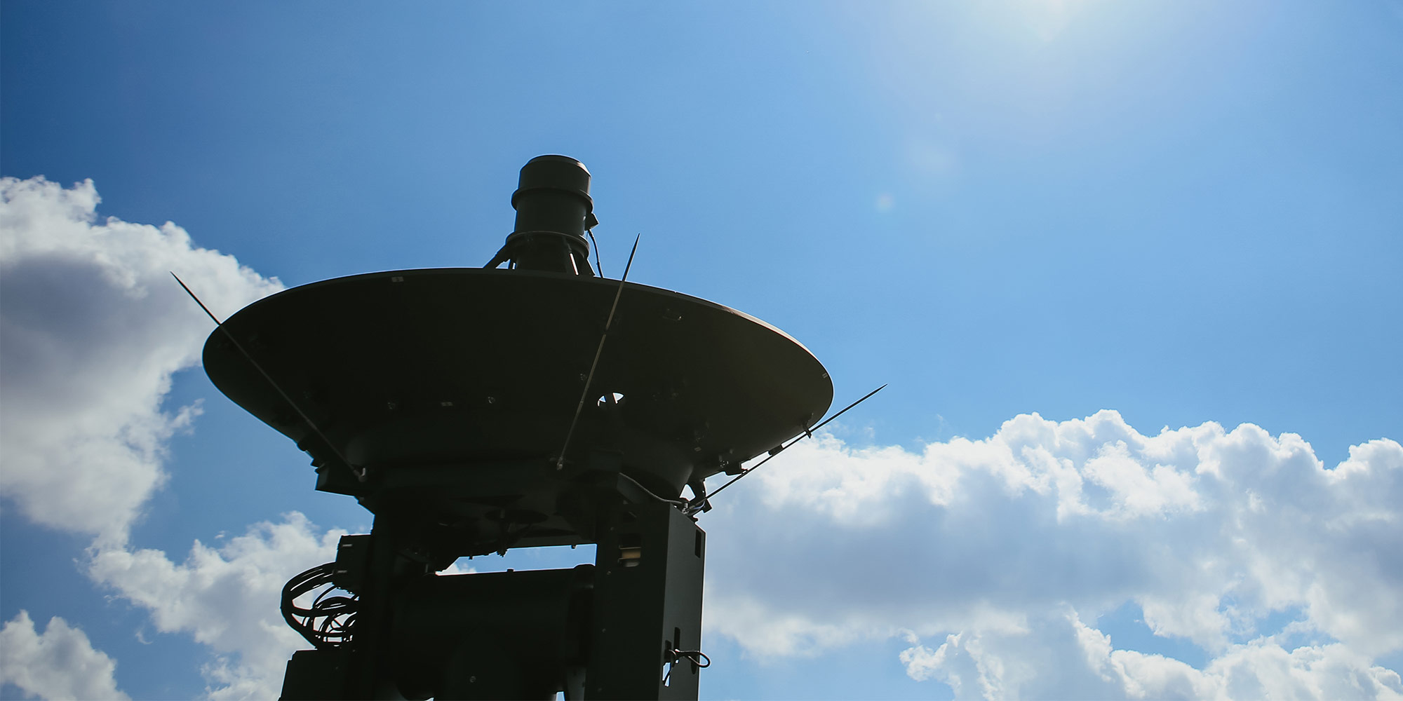 weather system radar in blue skies
