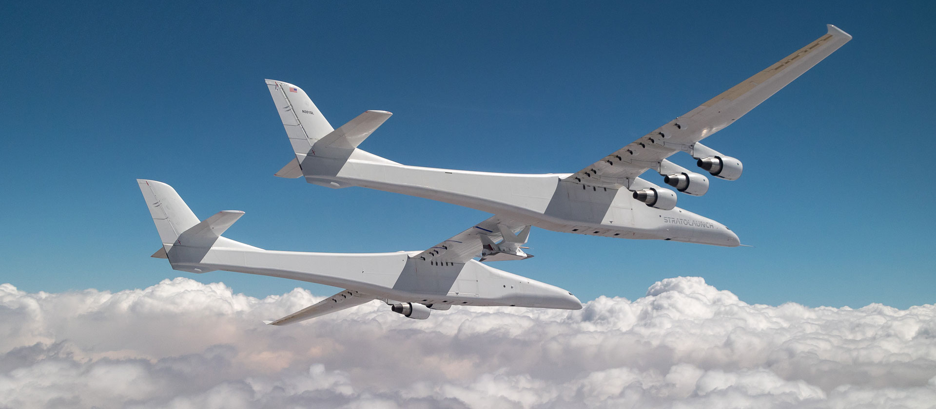 *Aircraft carrying a hypersonic vehicle with Northrop Grumman's technology on board, moments before its successful hypersonic test. (Photo Credit: Stratolaunch)