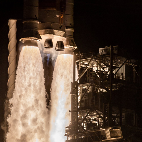 Artemis Booster at Night