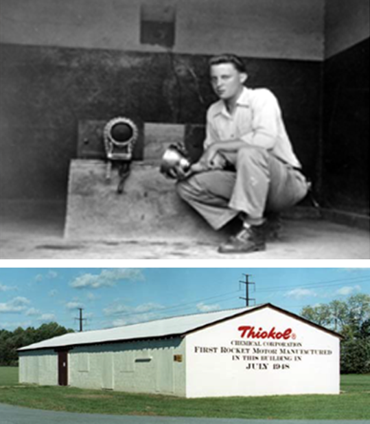 1. Northrop Grumman heritage company Thiokol's first rocket motor firing in July 1948 at Elkton, Maryland