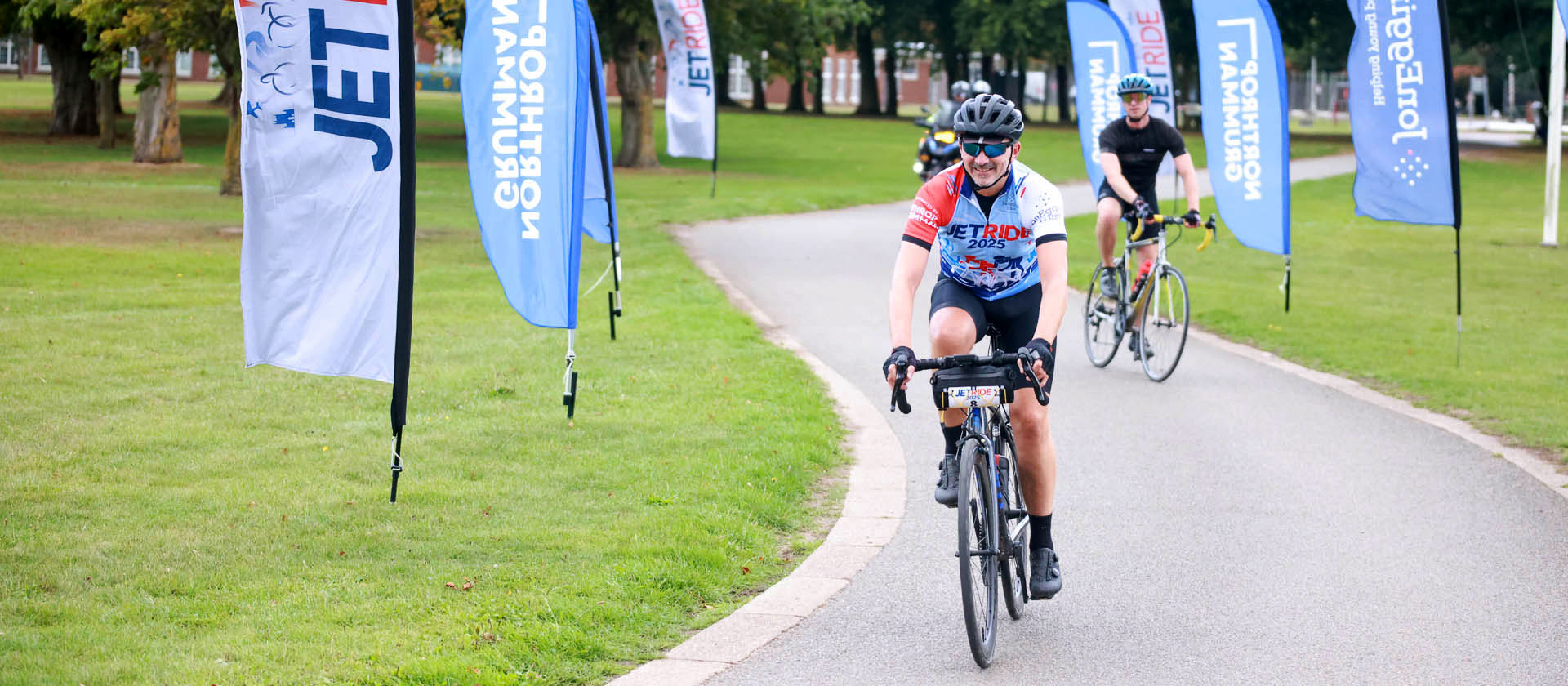 man on bike in race
