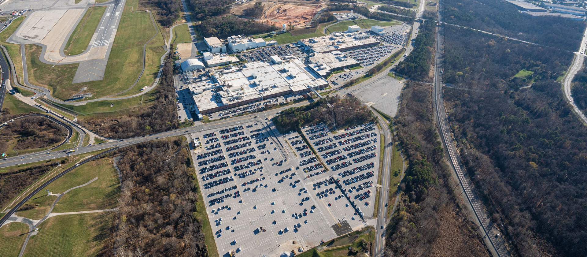 Aerial imagery of BWI buildings.
