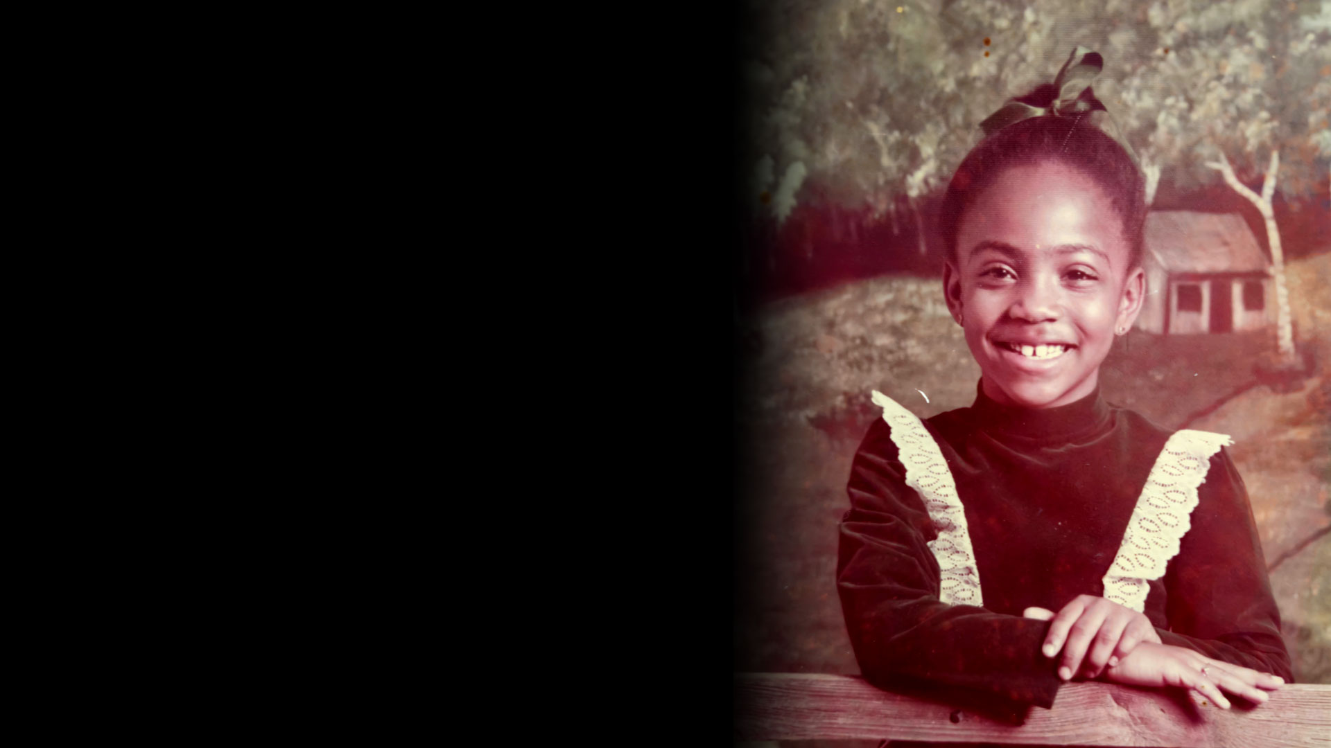 old school portrait of little girl