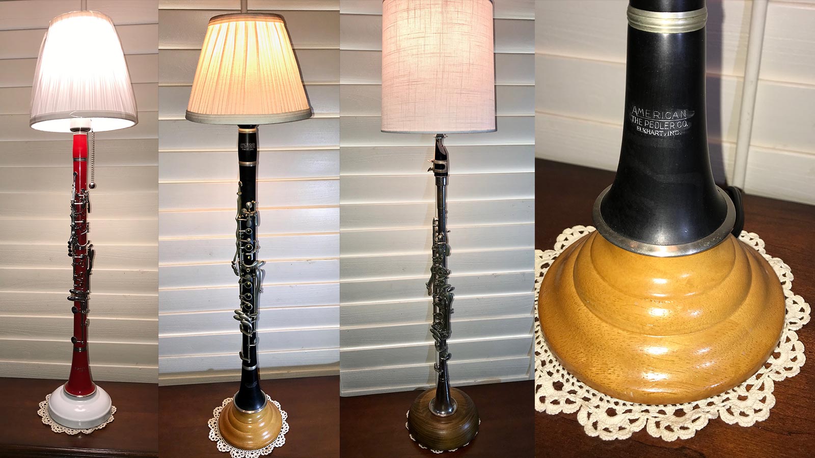 Photo of a clarinet repurposed into a lamp