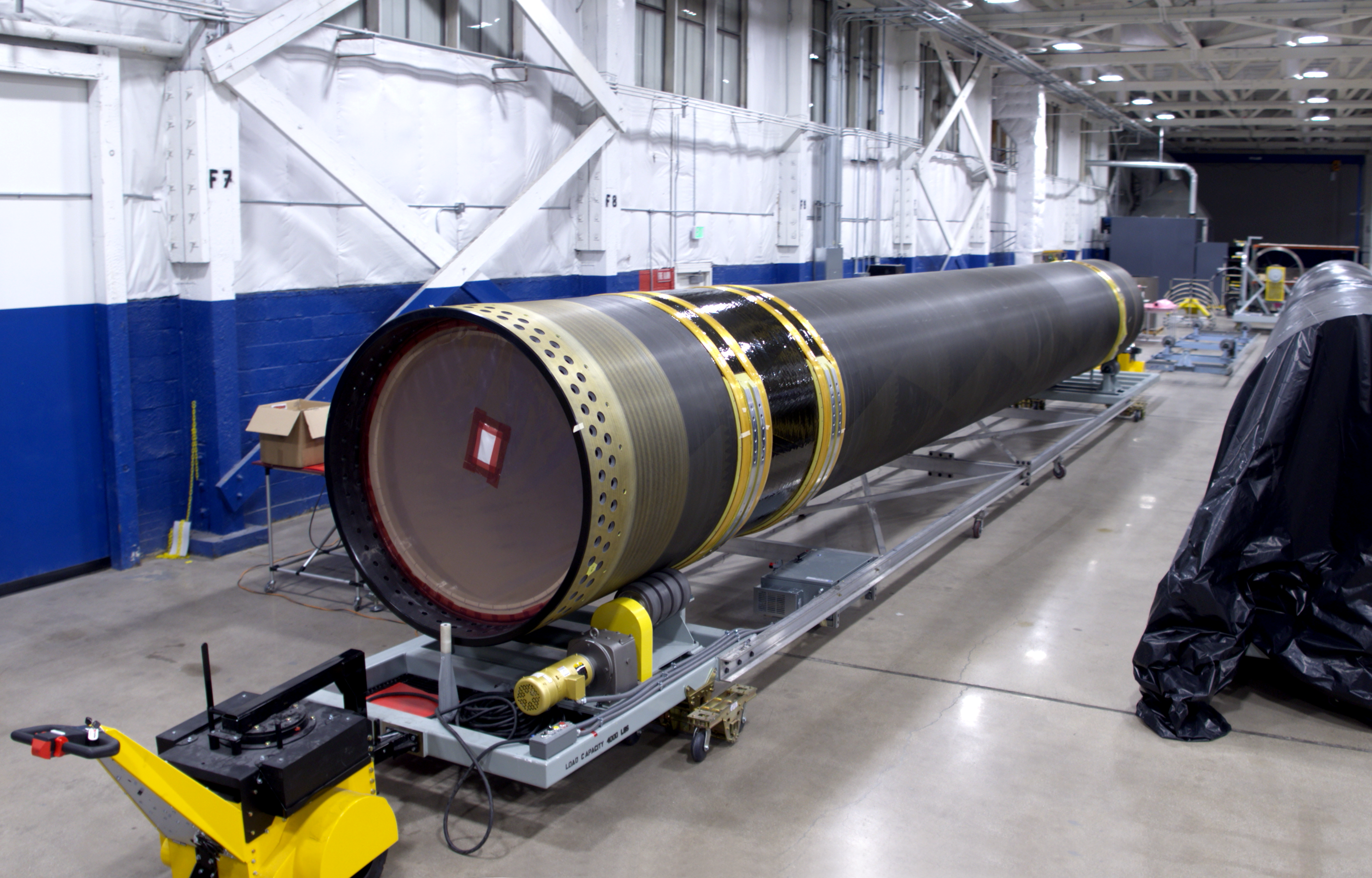 GEM 63XL Rocket Motor Completes Case Winding A GEM 63XL rocket motor completes case winding and waits to be filled with propellant.