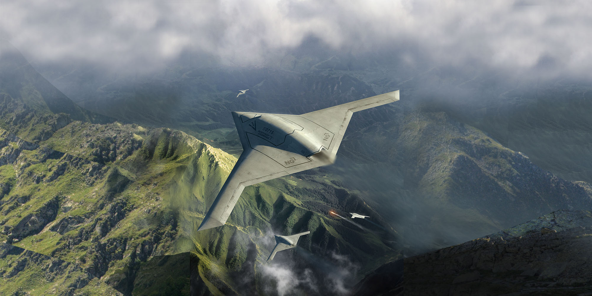 MQ-Next MQ-Next flying over mountains