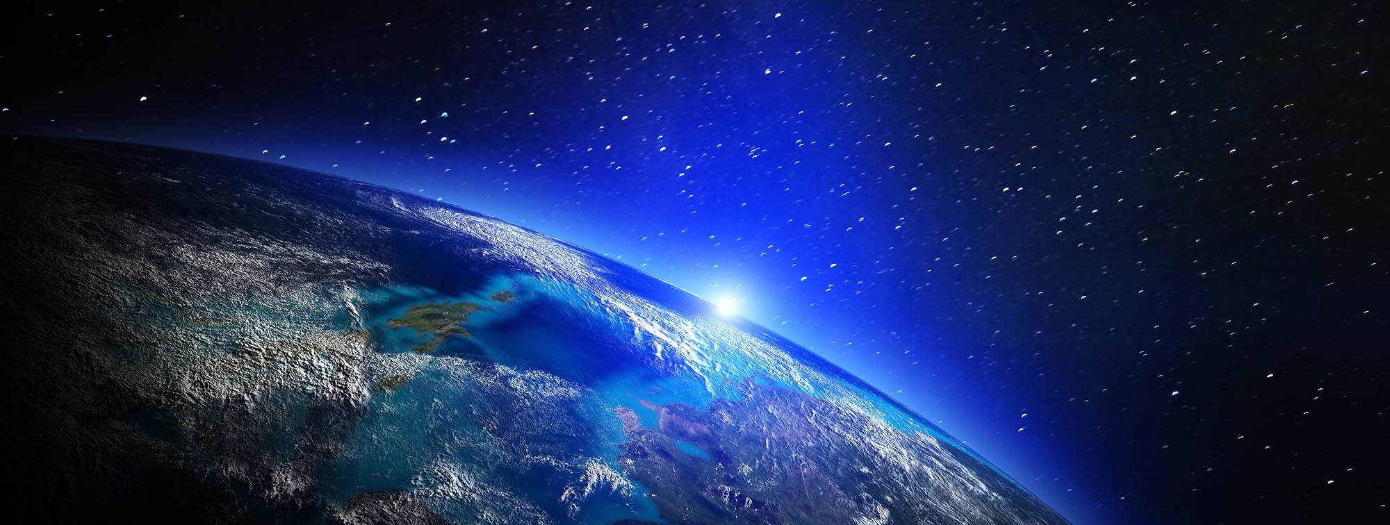 Banner earth horizon from space